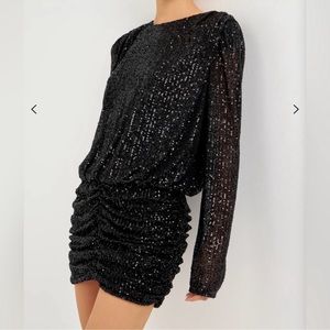 Endless roses sparkly long sleeve dress